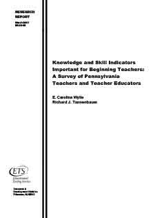 Knowledge And Skill Indicators Teacher