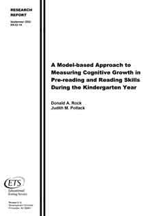 Measuring Cognitive Growth in Pre-Reading and Reading Skills