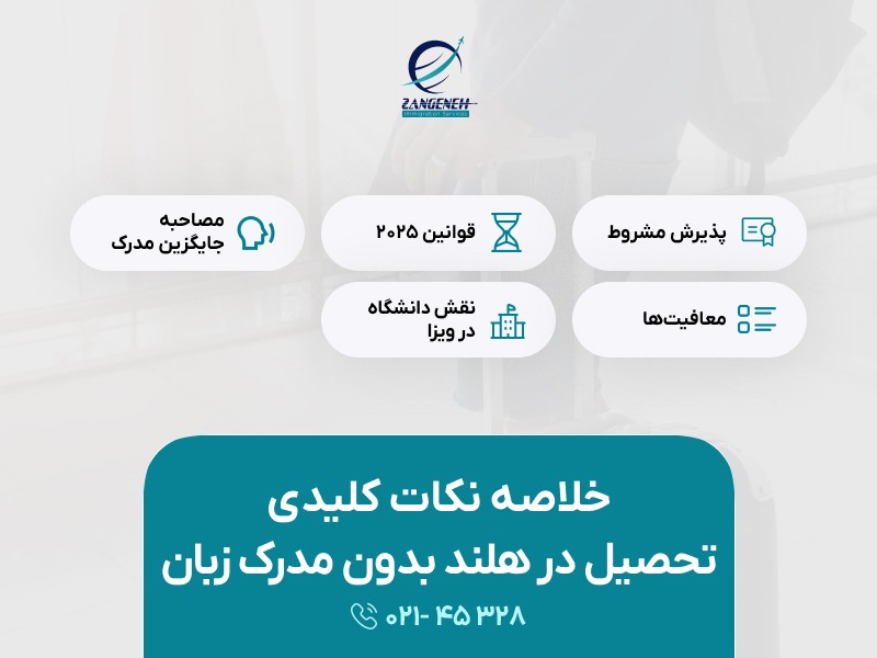 تحصیل در هلند بدون مدرک زبان