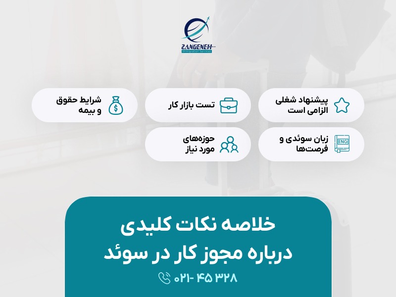 خلاصه نکات کلیدی درباره مجوز کار در سوئد