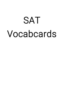 SAT Vocabcards