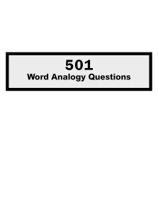 501Word Analogy Questions