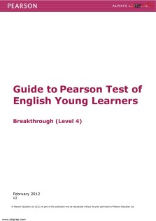 Guide PTE Young Learners Breakthrough Level 4