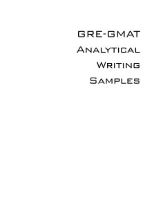 GRE-GMAT Analytical Writing Samples