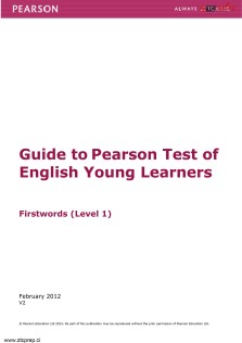 Guide to PTE Young Learners Firstwords Level 1