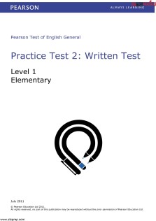 PTE General Practice Test 2 Level 1 Elementary
