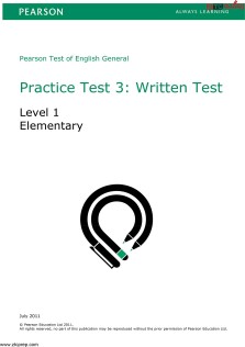 PTE General Practice Test3 Level 1 Elementary